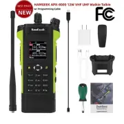 HAMGEEK APX-8000 VHF UHF Walkie Talkie 12W Double PTT w/ Programming Cable