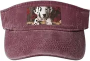 [RLDOBOFE] Sun Visor Hat Adjustable Empty Top Baseball Cap Dalmatian Puppy Sun Hats for Women Men Sports Hats Summer Beach Cap