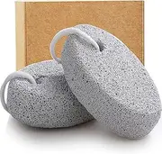 Natural Foot Pumice Stone for Feet, Borogo 2-Pack Lava Pedicure Tools Hard Skin Callus Remover for Feet and Hands - White