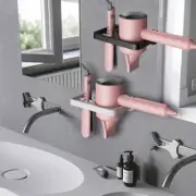 Bathroom Hair Dryer Wall Rack Straightener Holder Shelf Storage Organizer