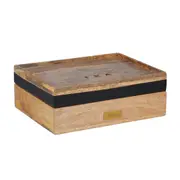 Academy James Wooden Tea Box 6 Compartment Tea Bag Chest Storage Organiser