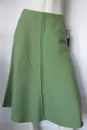DKNY green skirt 2 NWT $245 linen rayon A-line