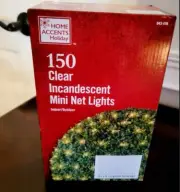 HOME ACCENTS HOLIDAY 150 CLEAR INCANDESCENT MINI NET LIGHTS NEW FAST SHIPPING