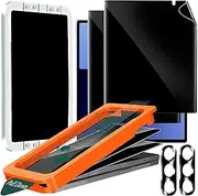[IMBZBK] [Auto-Dust Removal] 2 Pack Privacy Screen Protector for Samsung Galaxy Z Fold 7, 2 Inside Anti-Spy Film + 2 Front Tempered Glass + 2 Camera Lens Protector Accessories with Installation Frame