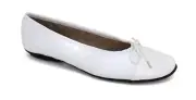 Paul Mayer Attitudes Cozy/Chelsea White Patent Nappa Ballet Flat 5-11/NEW!!!