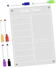 Angoily 1 Dry Erase Board for Fridge Planner Board with Markers Reusable Memo for Home Office and School Schedule and Reminder Organizer