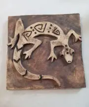 Handmade Lizard Picture/Slate Wall/Garden Decor By Barbara Robertson