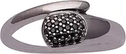 [Shine Jewel] Open Wrap Bypass 925 Sterling Silver Women Wedding Ring Black Spinel