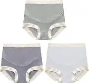 [HEJIGOOD] 3 Pcs Women's Underwear Elastic Modal Maternity Panties High Waist Pregnancy Undies Soft Hipster Briefs L-XXL
