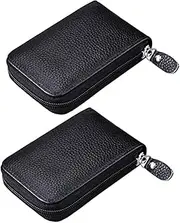 [WOONEKY] Luxury Credit Card Holder Women's Slim Card Organizer Men's Business Card Box with Zipper Multi-Card Wallet Name Card Case Compact Sturdy Stylish Card Holder Organiser