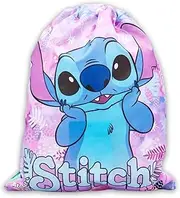 Disney Lilo & Stitch Drawstring Bag School PE Trainer Swim Bag, Pink, One Size