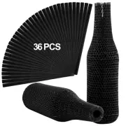 Black Wine Bottle Protector Sleeves by Honeycomb Paper,36 Set Reusable Glass ...