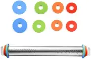 Stainless Steel Rolling Pin, 17" Rolling Pin with Thickness Rings, Adjustable