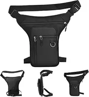Thigh Bag with Leg Strap Multi-Pocket Adjustable Leg Bag Waterproof Waist Zipper Closure Unisex 7.1x0.8x12.2in Drop for Motorcycle Hiking Outdoor Drop
