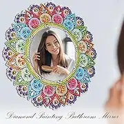 Marsui Diamond Painting Mirror Kits Diamond Art Painting Mirror for Adults Kids Beginners Christmas Birthday Gifts Art Crafts Home Wall Table Decor(Classic)