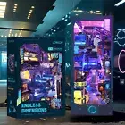 DIY Book Nook Kit – Cyberpunk Futuristic Cityscape with LED Light, Home Decor