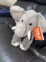 Holiday Time Gray Elephant Jungle Plush Stuffed Animal 15”