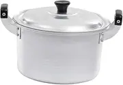Amosfun Portable Aluminum Cooking Pot with Dual Handles Thickened Soup Pot Versatile for Induction and Gas Stoves for Noodles and Milk Kitchen Cookware