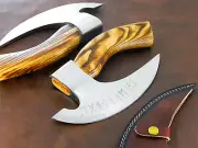 Handmade Viking Pizza Slicer Axe D2 Steel 9.7 Sharpe Blade / Hard Wood Handle.