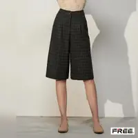 在飛比找momo購物網優惠-【FREE】進口毛料口袋格紋五分褲裙(咖啡/混黑)