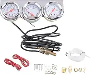 2Inch 52mm Universal 12V DC Car Triple Gauge Kit Psi Oil Pressure Gauge Fahrenheit Water Temp Gauge Ammeter Gauge Set Replacement