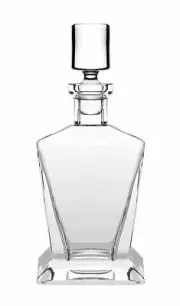 Barski European Glass Whiskey Decanter-25 oz. Beautiful Square Decanter