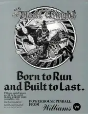 Black Knight 2000 Pinball FLYER Original NOS Foldout Brochure Vintage 1989