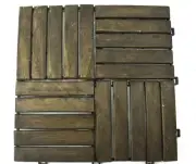Pack of 10 Interbuild Acacia Real Wood Interlocking Patio Deck Tiles Espresso