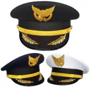 Retro Men Soldier Army Hat Captain Performance Cap Fancy Dress Military Costume