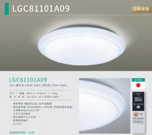 【好商量】Panasonic 國際牌 LED 68W 遙控吸頂燈 客廳燈 LGC81101A09 (6.7折)