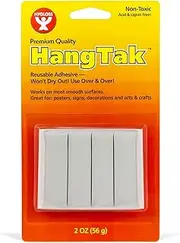 Hygloss Products HangTak - Reusable Adhesive Putty Tack for Posters, Signs, Crafts & More - 2 Ounces - White (6503)