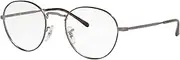 Ray-Ban RX3582V Round Metal Eyeglass Frames Non Polarized Prescription Eyewear, Top Havana On Matte Gunm/Demo Lens, 49 mm
