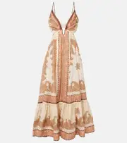 [Zimmermann] Zimmermann Maxine paisley ramie midi dress AU 16 multicoloured