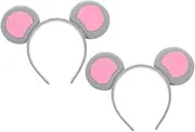 INOOMP 2pcs Women Cartoon Mouse Headwear Flexible and Comfortable Hairband for Halloween Cosplay Parties and Masquerades Adorable Whimsical Design for Festive Gatherings