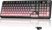 MAMBASNAKE × Attack Shark X98 Pro Wireless Mechanical Keyboard, Smart Screen and Button, 96% Mechanical Gamer Keyboard, BT/2.4G/USB-C, Hot-Swap, RGB Backlight, QWERTY (Pink)