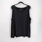 Susan Graver Modern Essentials Liquid Knit Tank Top Black Women's Plus Size 3X