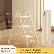 Stepladder, 3 Tiers, Foldable, Aluminum, Ladder, Load Capacity 330.7 lbs,