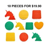 10 Pieces Push Pop Bubble, Bubbles Relieve Fidget Sensory Toy Pressure Silicone