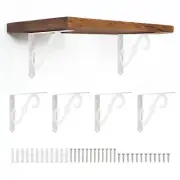 6 Pcs Decorative Shelf Brackets, 10" x 7" Floating Shelf Brackets, White