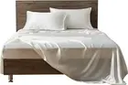6 Pieces Ivory Satin Twin XL Sheet Set with 4 Pillowcases, 18'' Deep Fitted