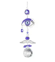 Hanging Evil Eye Crystal Angel Suncatcher Sunlight Rainbow Prism Ball Protection