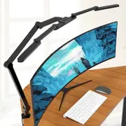LED Desk Lamp with Clamp, 41.5" Clamp on Architect Desk Black+9 rotatable parts