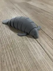 3D Printed Articulated Manatee - Gray 6.5” Long - Fidget