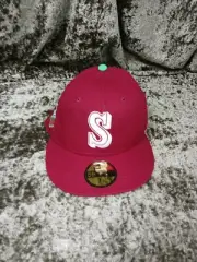 New Era 59FIFTY Seattle Mariners Red 50th All Star Patch Fitted Cap Size 7 1/2
