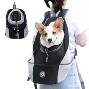 Pet Dog Carrier Backpack Small Dog Front Backpack Ventilated Mesh Dog Travel Back Pack-Black