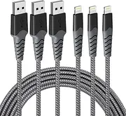 AHGEIIY iPhone Charger Lightning Cable, 3Pack 2M USB to Lightning Cable [Apple MFi Certified] iPhone Cable iPhone Charger Cable Compatible with iPhone 14 13 12 11 Pro M ax XS XR 8 7 6 5, iPad
