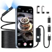 8mm 3in1 1920P Endoscope Borescope Dual Lens Type C Inspection Camera For iPhone