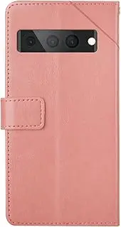 Compatible with Google Pixel 7 Pro 5G Cover,Compatible with Google Pixel 7 Pro 5G PU Leather Card slot Magnetic Closure Flip Kickstand Pink