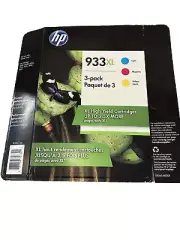HP 933XL D8J65BN 3 Pack Of Tri-Color Original Ink Cartridge