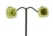 David Yurman Diamond With Lemon Citrine Albion Earrings In 18K Yellow Gold